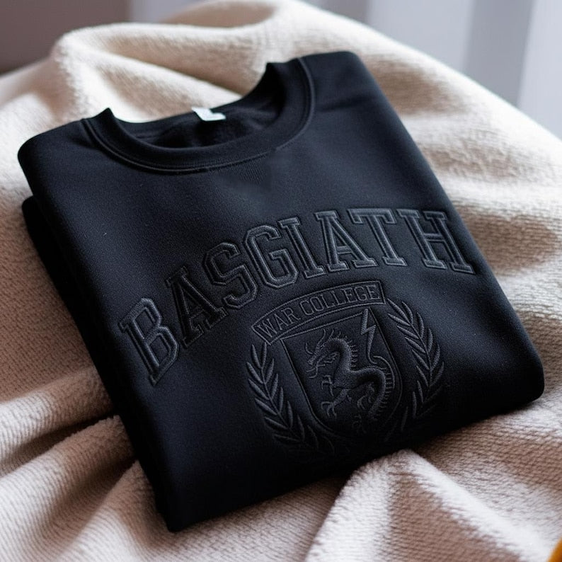 EMBROIDERED Basgiath War College Sweatshirt, Basgiath Fourth Wing Sweater, Dragon Rider Sweatshirt, Xaden Riorson Crewneck