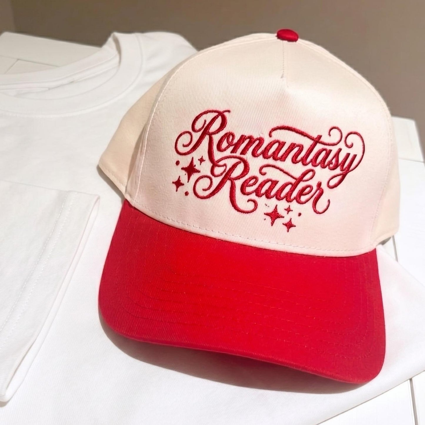 Romantasy Reader Cap with Blue Brim - Vintage Style Baseball Hat - Image 2