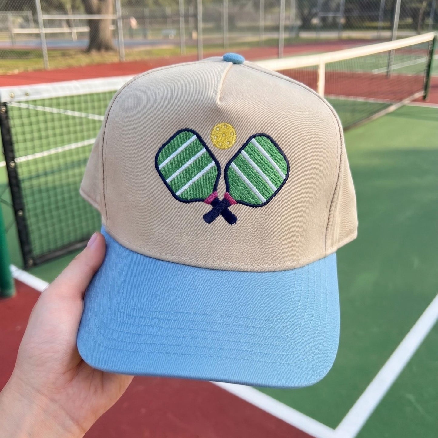 Pickleball Cap with Embroidered Paddle Design - Adjustable Fit - Image 2