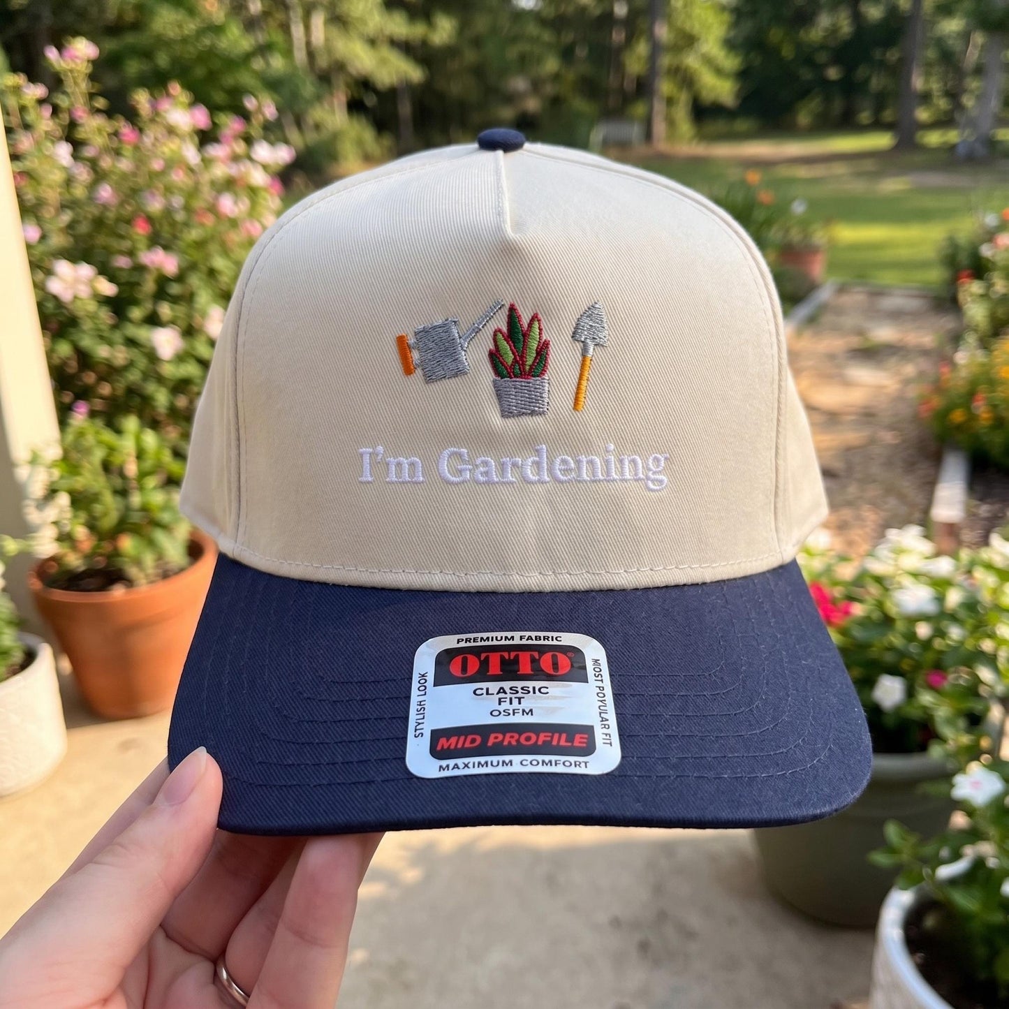 Gardening Embroidered Hat with Tools Design - Unisex Adjustable Cap - Image 3