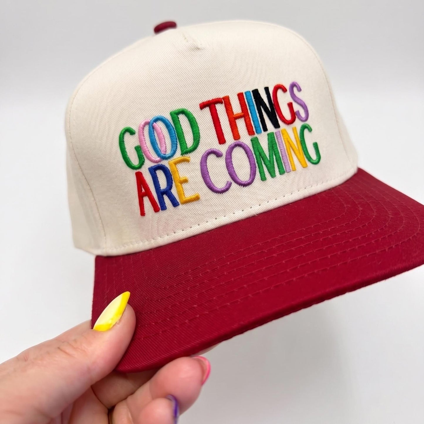 Embroidered Motivational Baseball Cap - 'Good Things Are Coming' Design - Image 3