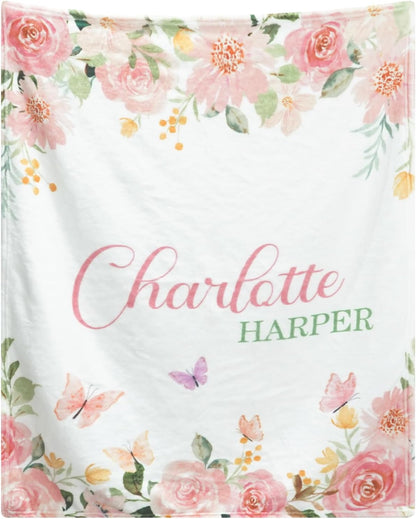 Personalized Baby Blankets for Girls - personalized soft baby blanket