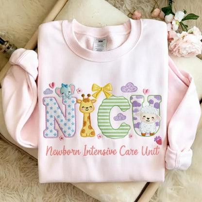 NICU Nurse Embroidered Sweatshirt, Nursing School Gift