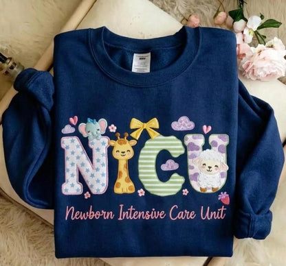 NICU Nurse Embroidered Sweatshirt, Nursing School Gift