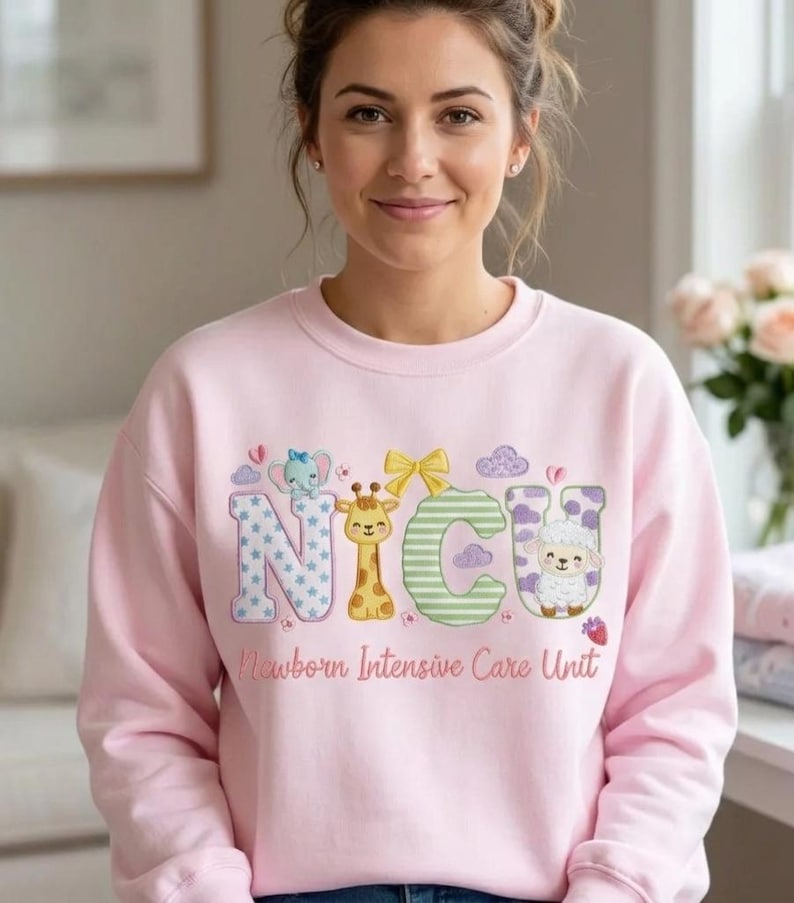 NICU Nurse Embroidered Sweatshirt, Nursing School Gift