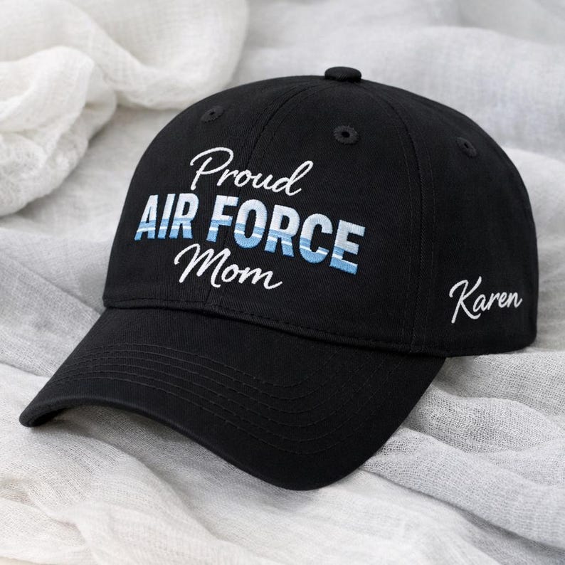 Custom Air Force Mom Embroidered Hat Personalized Name Gift Military