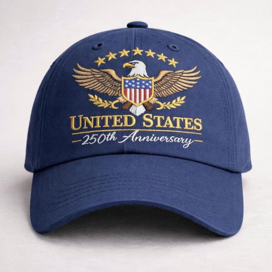 Custom embroidered United States 250th Anniversary Hat Patriotic Eagle Cap America 1776 Celebration