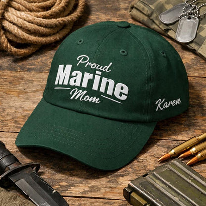 Custom Military Mom Embroidered Hat Personalized Name Gift Proud Service Mom