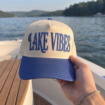 Lake Vibes Embroidered Hat: Summer Vacation Baseball Cap, Boating Life