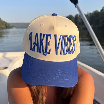 Lake Vibes Embroidered Hat: Summer Vacation Baseball Cap, Boating Life