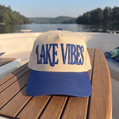 Lake Vibes Embroidered Hat: Summer Vacation Baseball Cap, Boating Life