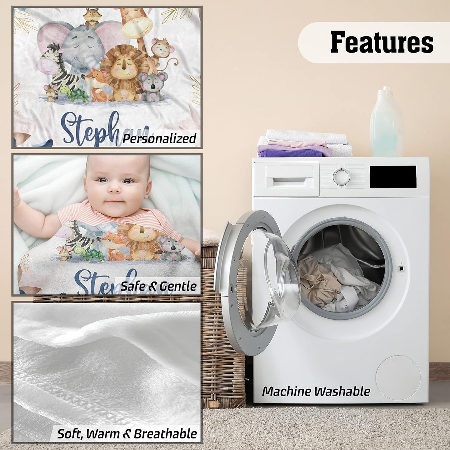 Features of custom baby boy blanket – breathable, safe, easy to clean