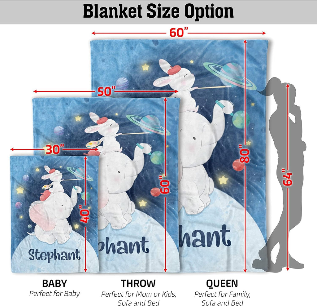 Multi-use personalized baby blanket – swaddle, stroller, nursing cover