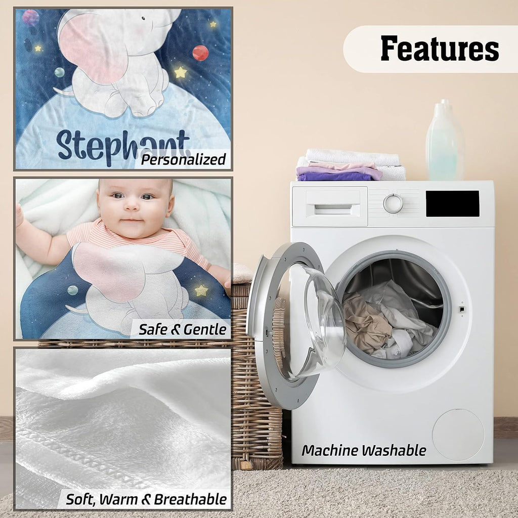 Custom baby blanket for boys – soft, breathable, machine washable