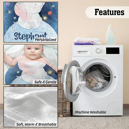 Custom baby blanket for boys – soft, breathable, machine washable