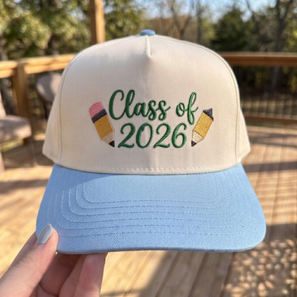 Class of 2026 Graduation Cap with Pink Brim - Commemorative Gift Idea - Image 2