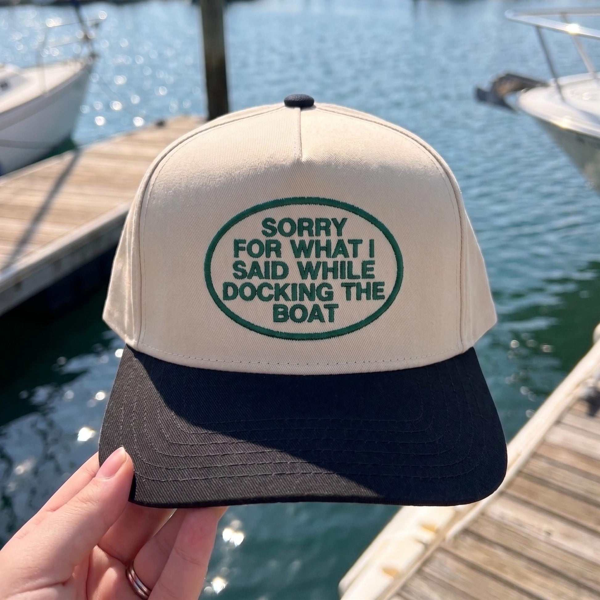 Funny Boating Hat with Humorous Embroidery - Docking Apology Cap - Image 2