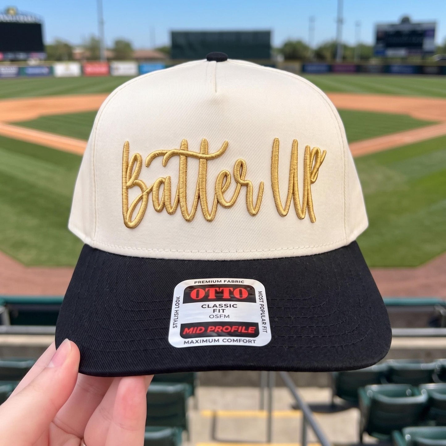 Baseball Cap with Embroidered 'Batter Up' Design - Stylish and Comfortable - Image 2