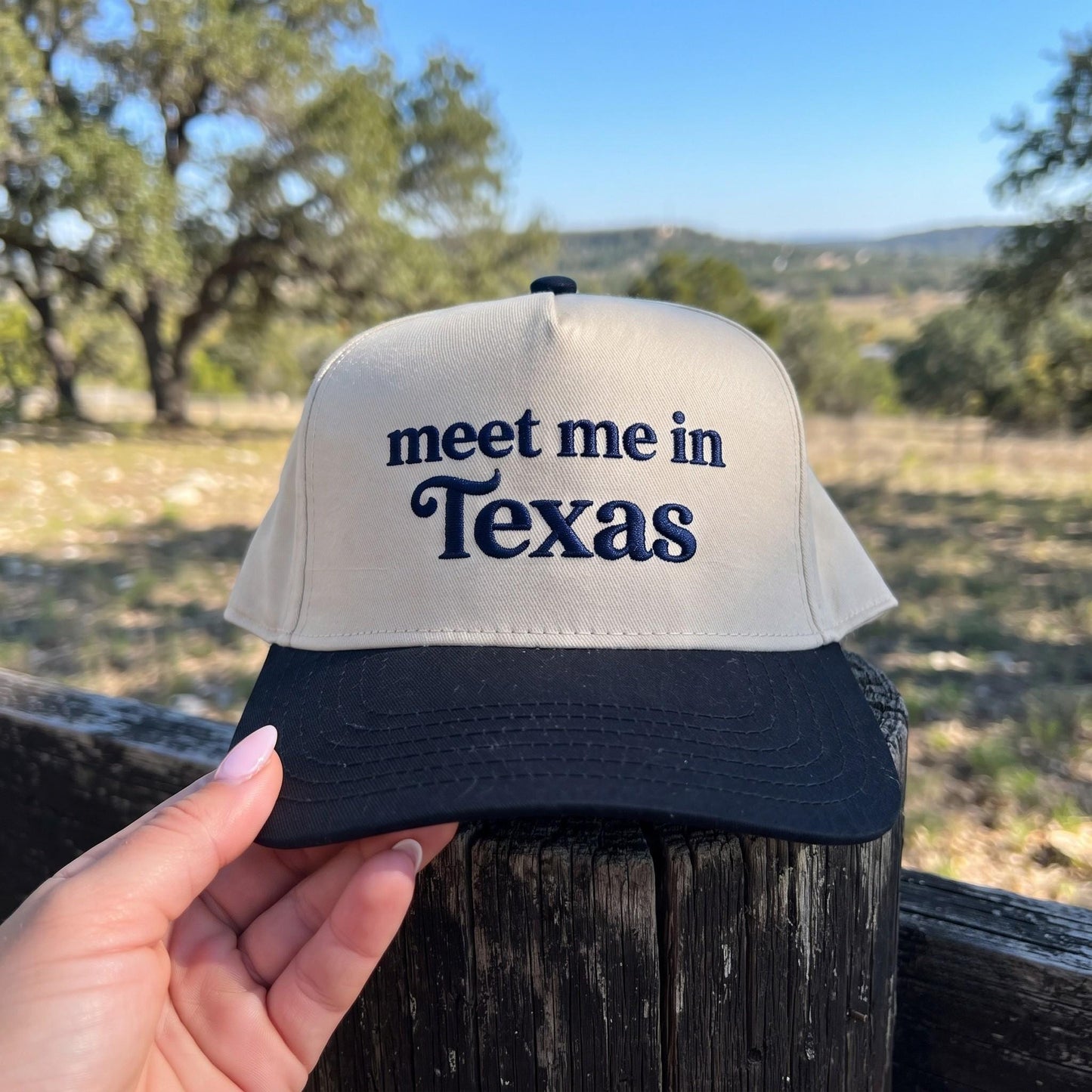 Trendy 'Meet Me in Texas' Embroidered Trucker Hat - Stylish Accessory - Image 2