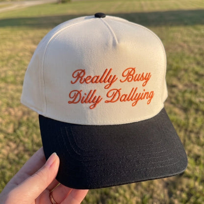 Embroidered Baseball Hat with Fun Statement - Really Busy Dilly Dallying - Image 2