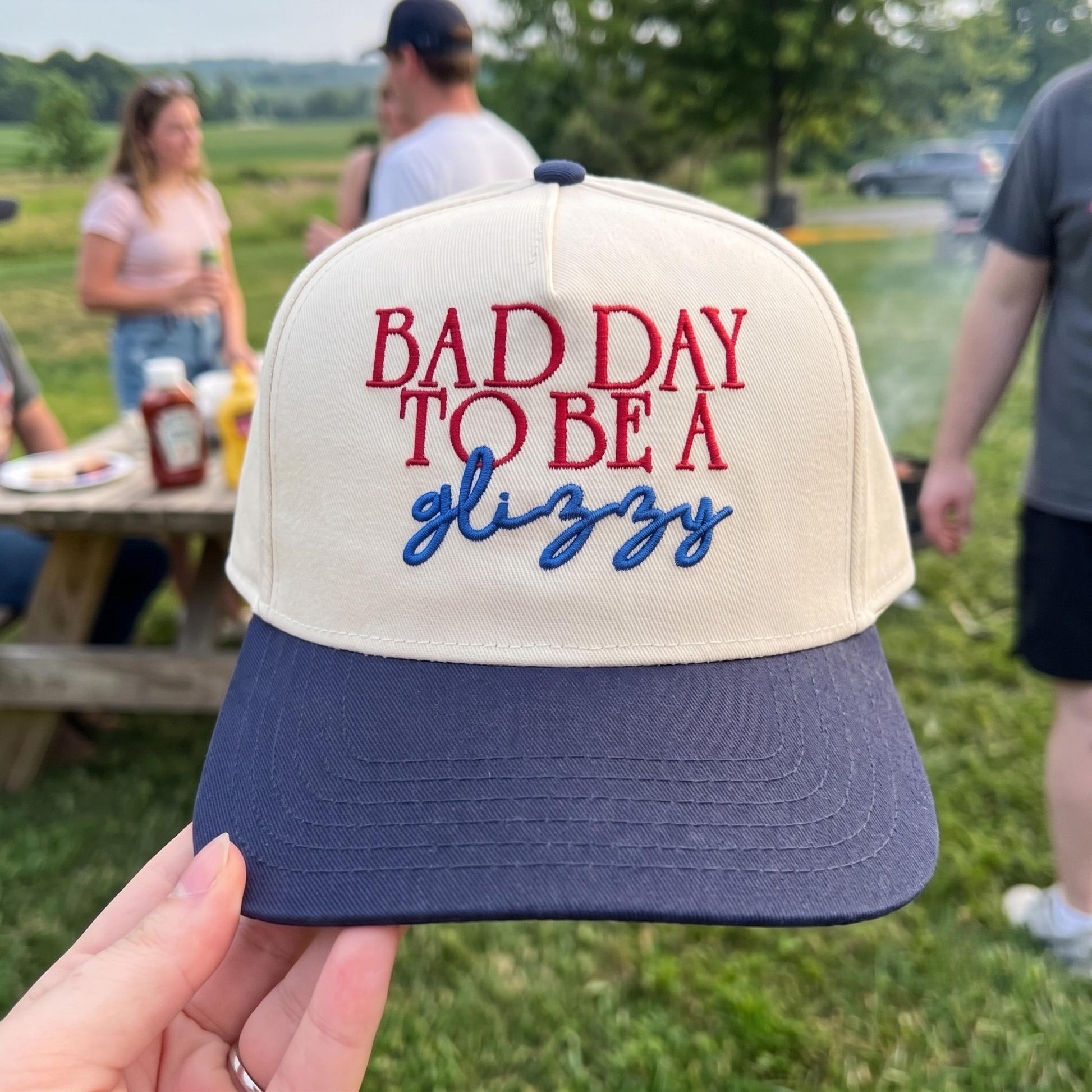 Novelty Embroidered Cap with Fun BBQ Quote - Red & White Trucker Hat - Image 2