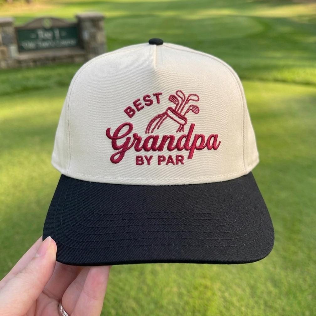 Best Grandpa by Par Golf Hat - Fun Embroidered Cap for Golf Lovers - Image 2