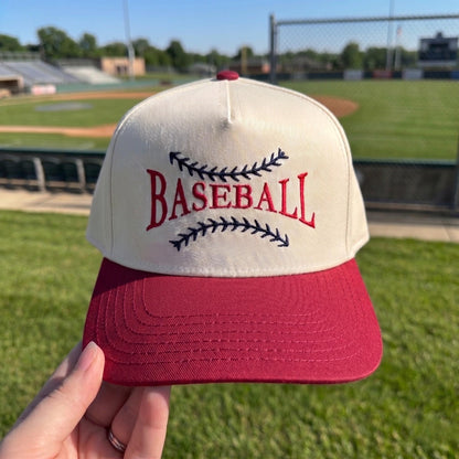 Classic Baseball Cap with Light Blue Brim - Embroidered Design - Image 2
