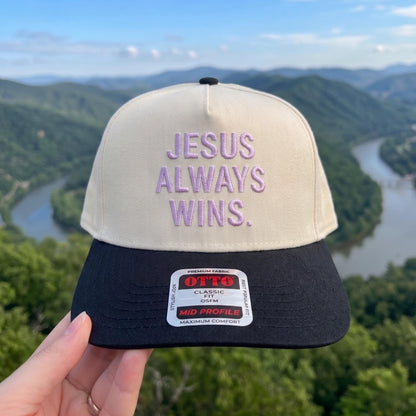 Jesus Always Wins Baseball Cap - Stylish Embroidered Cotton Hat - Image 2