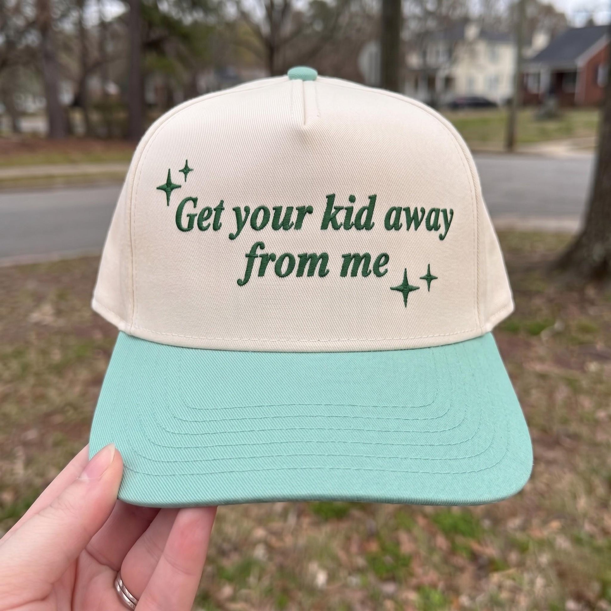 Funny Parenting Message Cap - Embroidered Quip Snapback Hat - Image 2