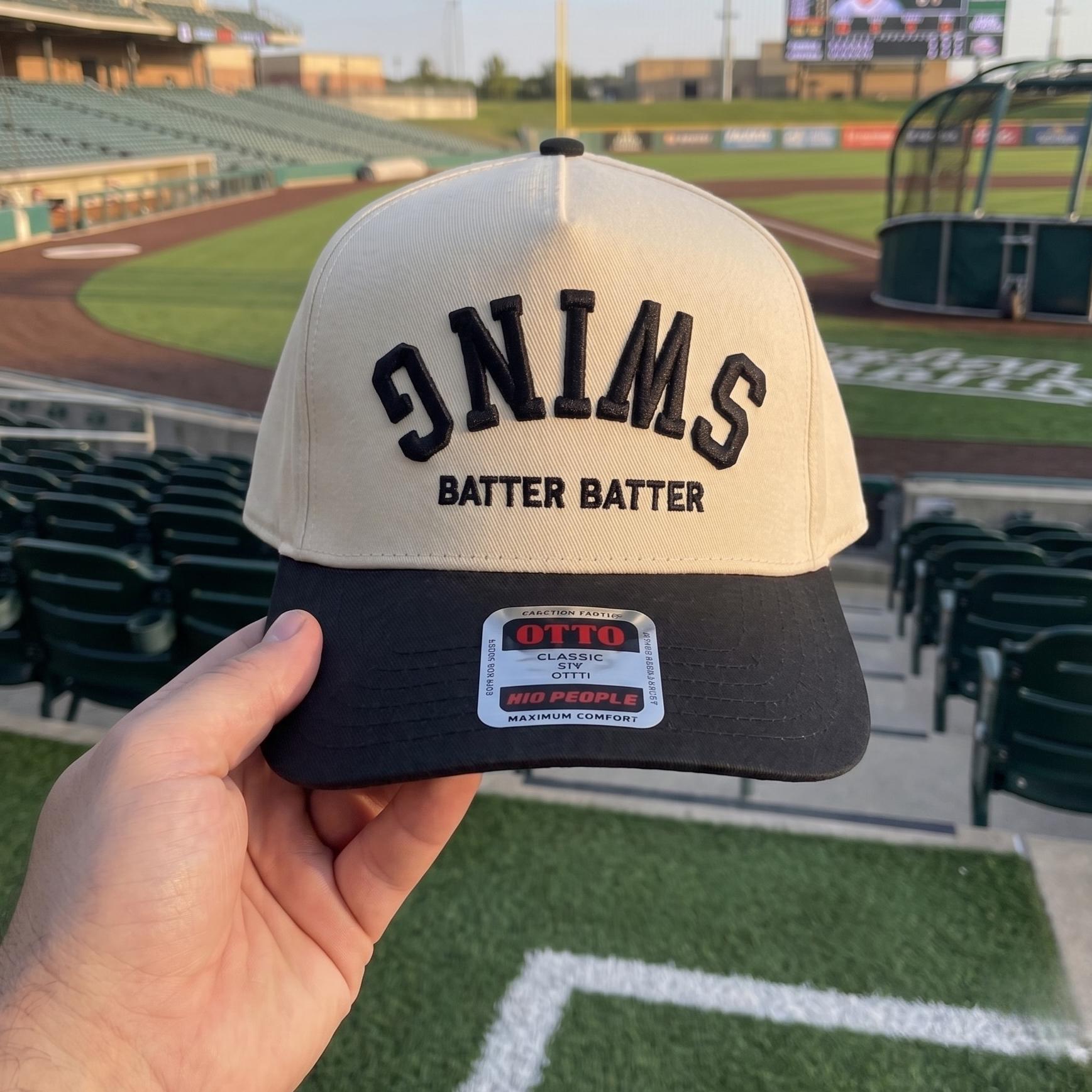Retro Baseball Cap with Reversed Text Design - Adjustable Fit Hat - Image 2