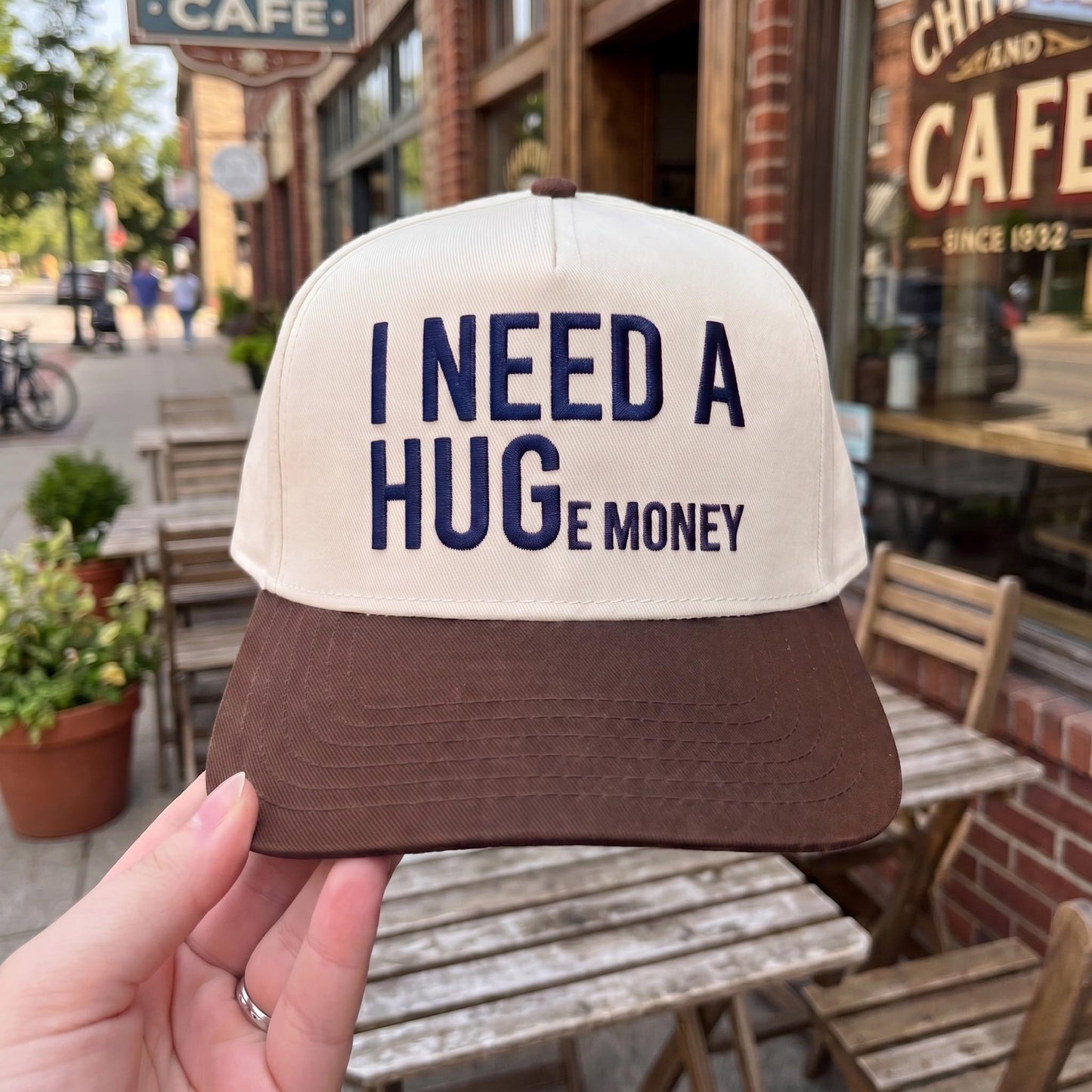 Novelty Baseball Cap with Hilarious Quote - White & Navy - Image 2