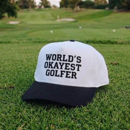 Novelty Golf Cap with 'World's Okayest Golfer' Embroidery - Fun Gift - Image 2