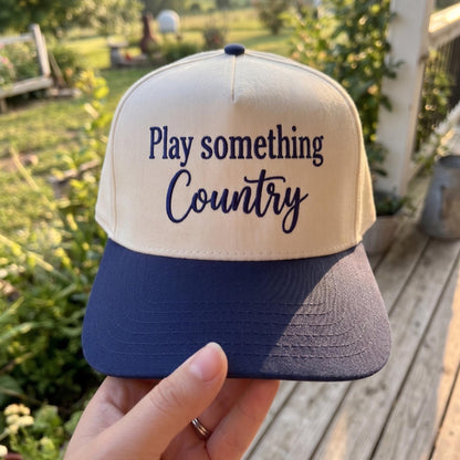 Country Music Themed Trucker Hat with 'Play Something Country' Design - Classic Style - Image 2
