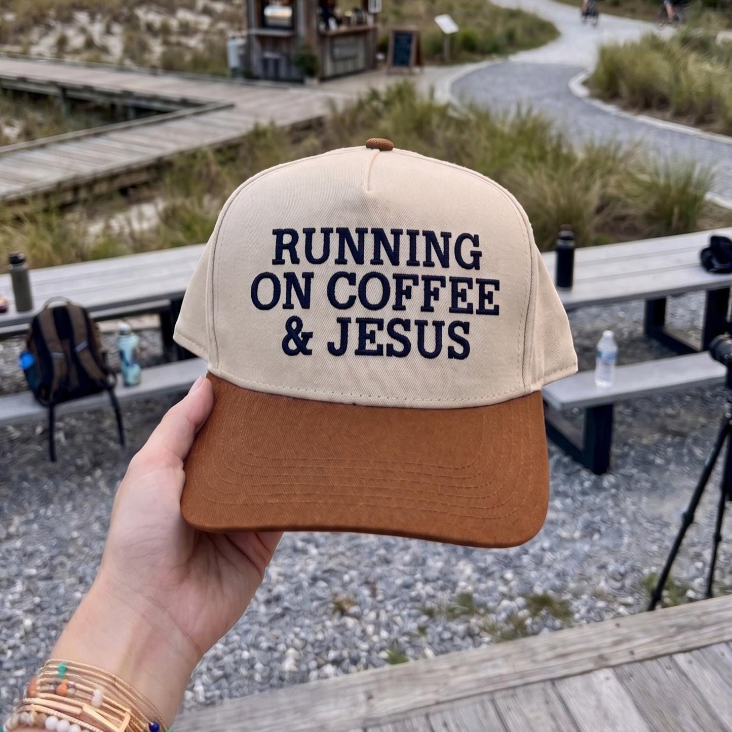 Unique Running Cap with Bold Slogan - Coffee & Jesus - Image 2
