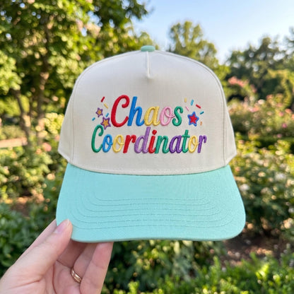 Trendy Baseball Cap with 'Chaos Coordinator' Embroidery - Pastel Style - Image 2
