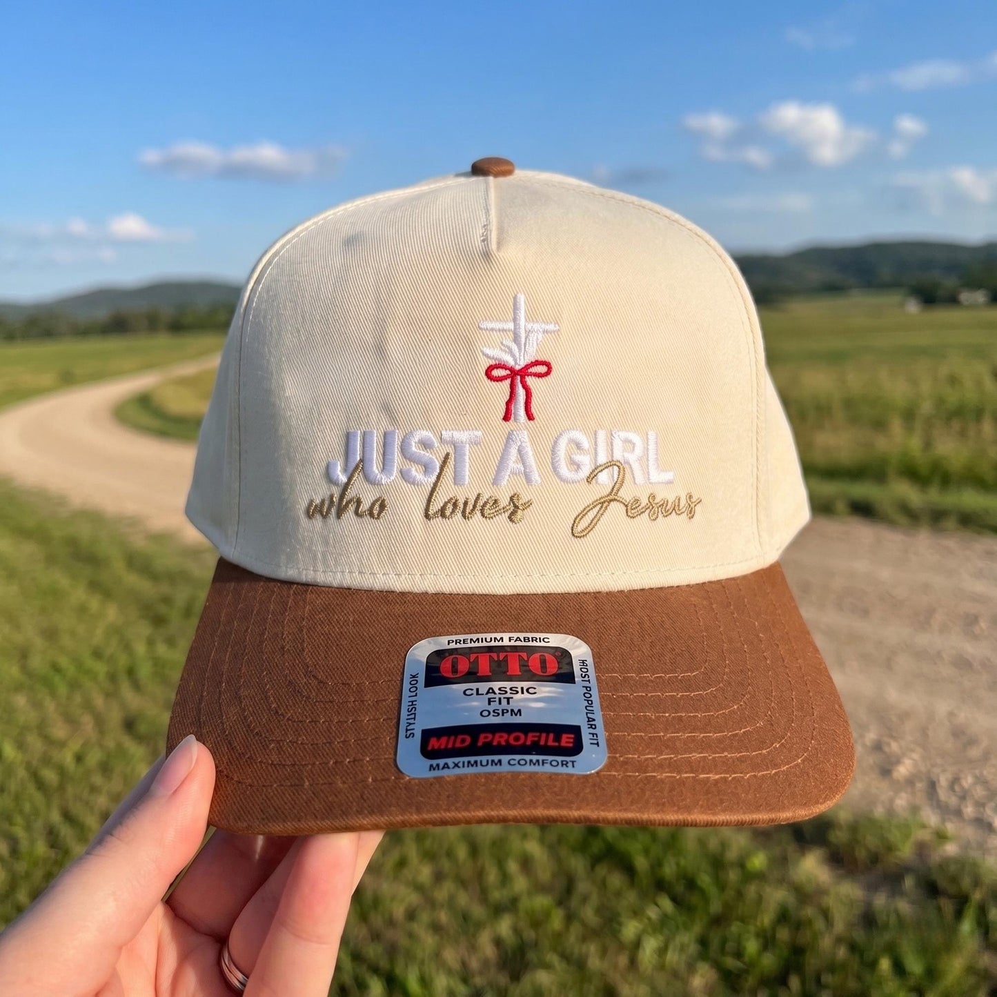 Trendy Baseball Cap with Inspirational Embroidery - 'Just a Girl Who Loves Jesus' - Image 2
