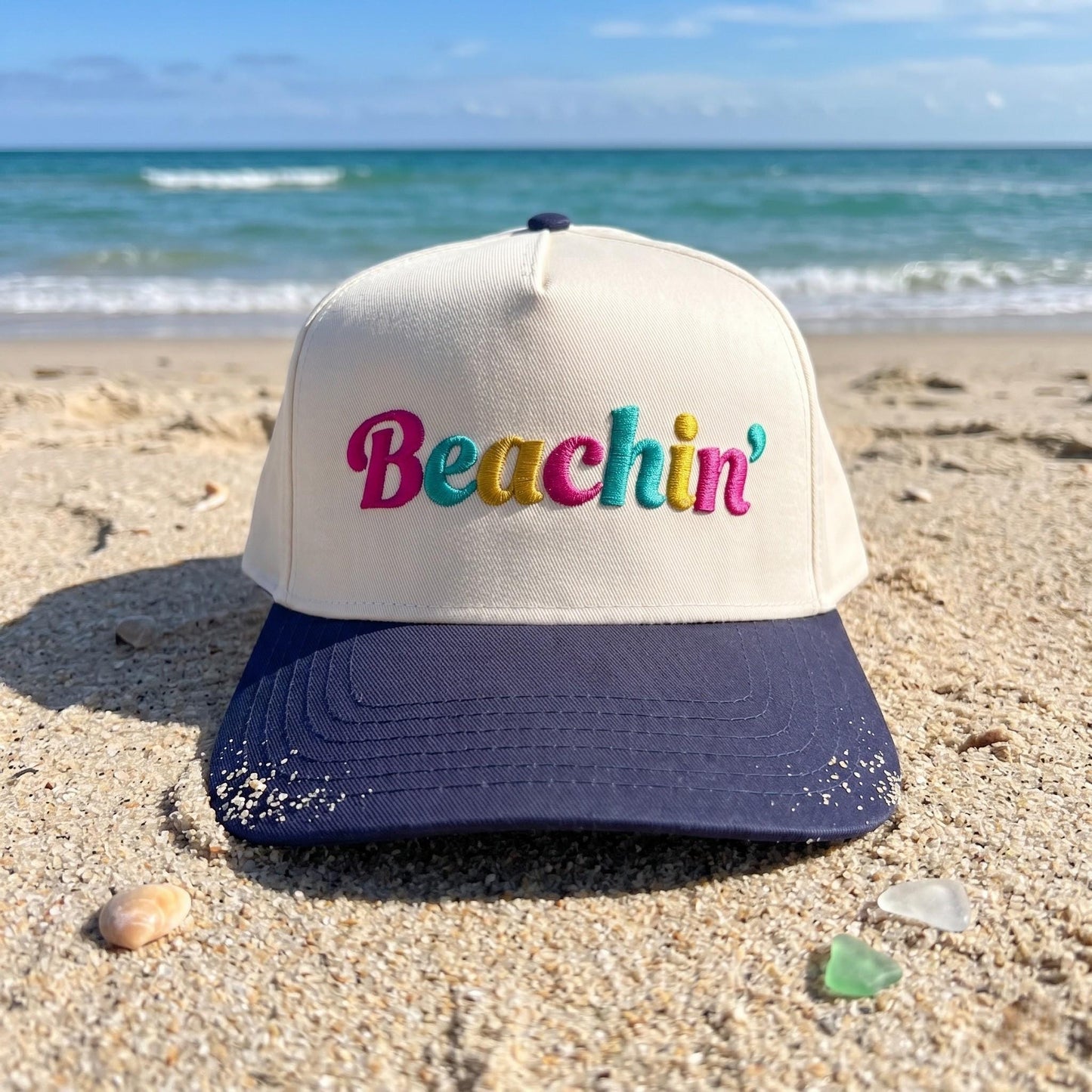 Beachin' Embroidered Baseball Cap with Vibrant Colors - Perfect for Summer Days - Image 2