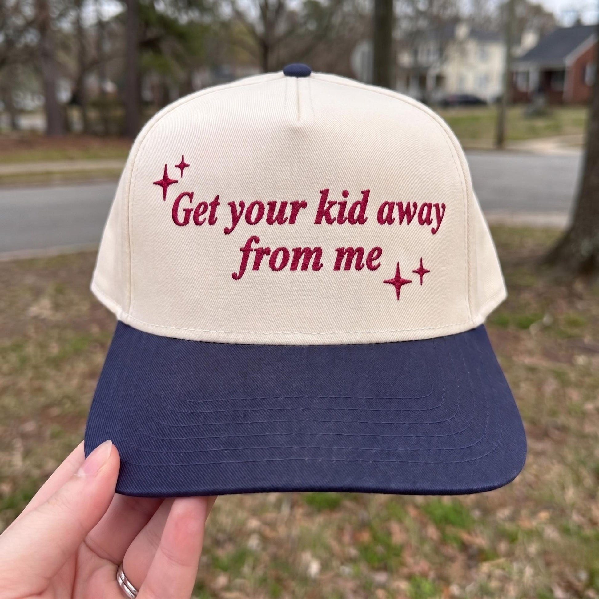 Funny Parenting Message Cap - Embroidered Quip Snapback Hat - Image 3