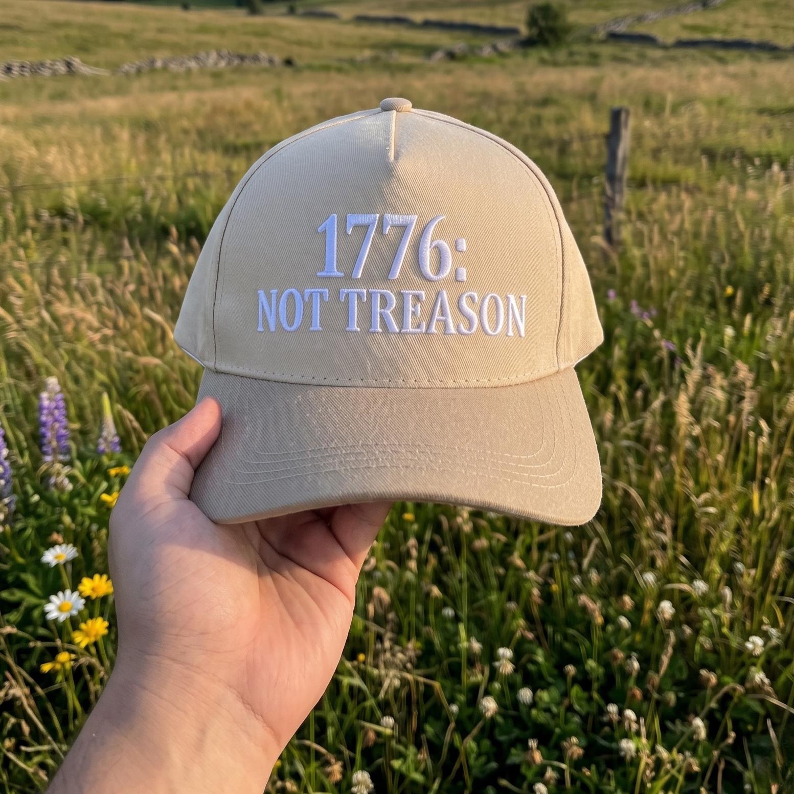 Vintage Style Trucker Hat with Embroidered '1776: Not Treason' Message - Image 3