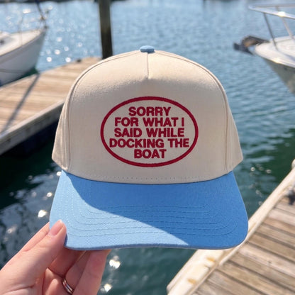 Funny Boating Hat with Humorous Embroidery - Docking Apology Cap - Image 3