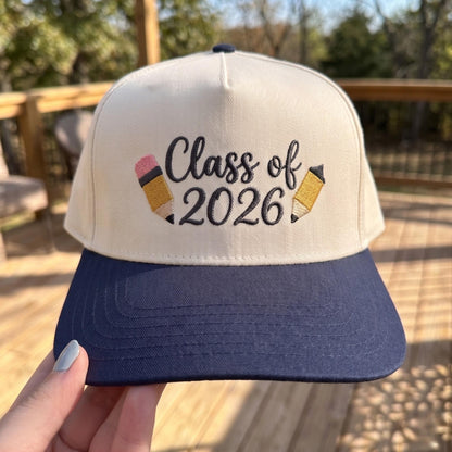 Class of 2026 Graduation Cap with Pink Brim - Commemorative Gift Idea - Image 3