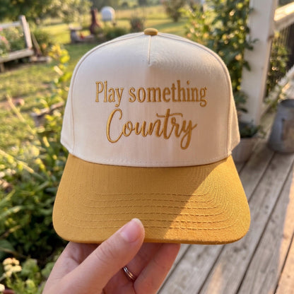 Country Music Themed Trucker Hat with 'Play Something Country' Design - Classic Style - Image 3