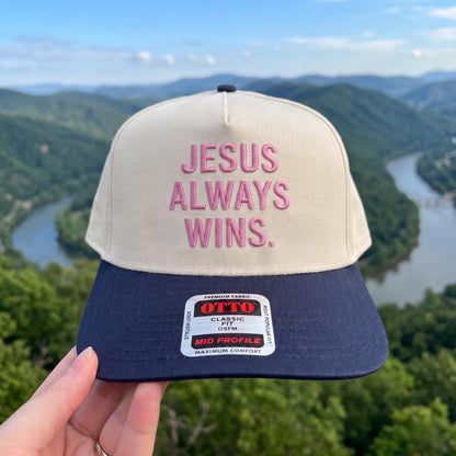 Jesus Always Wins Baseball Cap - Stylish Embroidered Cotton Hat - Image 3