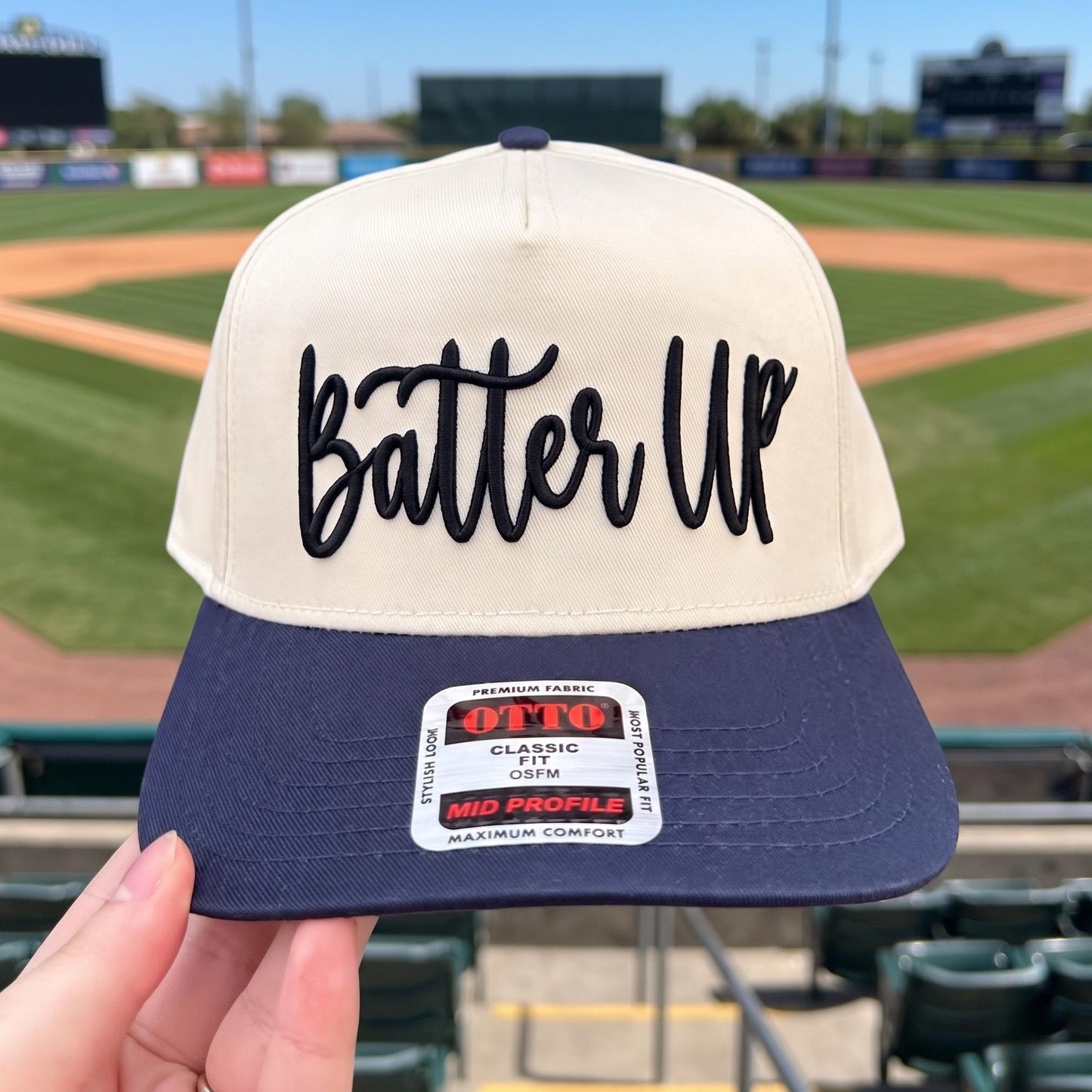 Baseball Cap with Embroidered 'Batter Up' Design - Stylish and Comfortable - Image 3