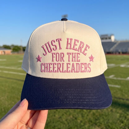 Funny Baseball Cap with 'Just Here for the Cheerleaders' Embroidery - Unisex Design - Image 3
