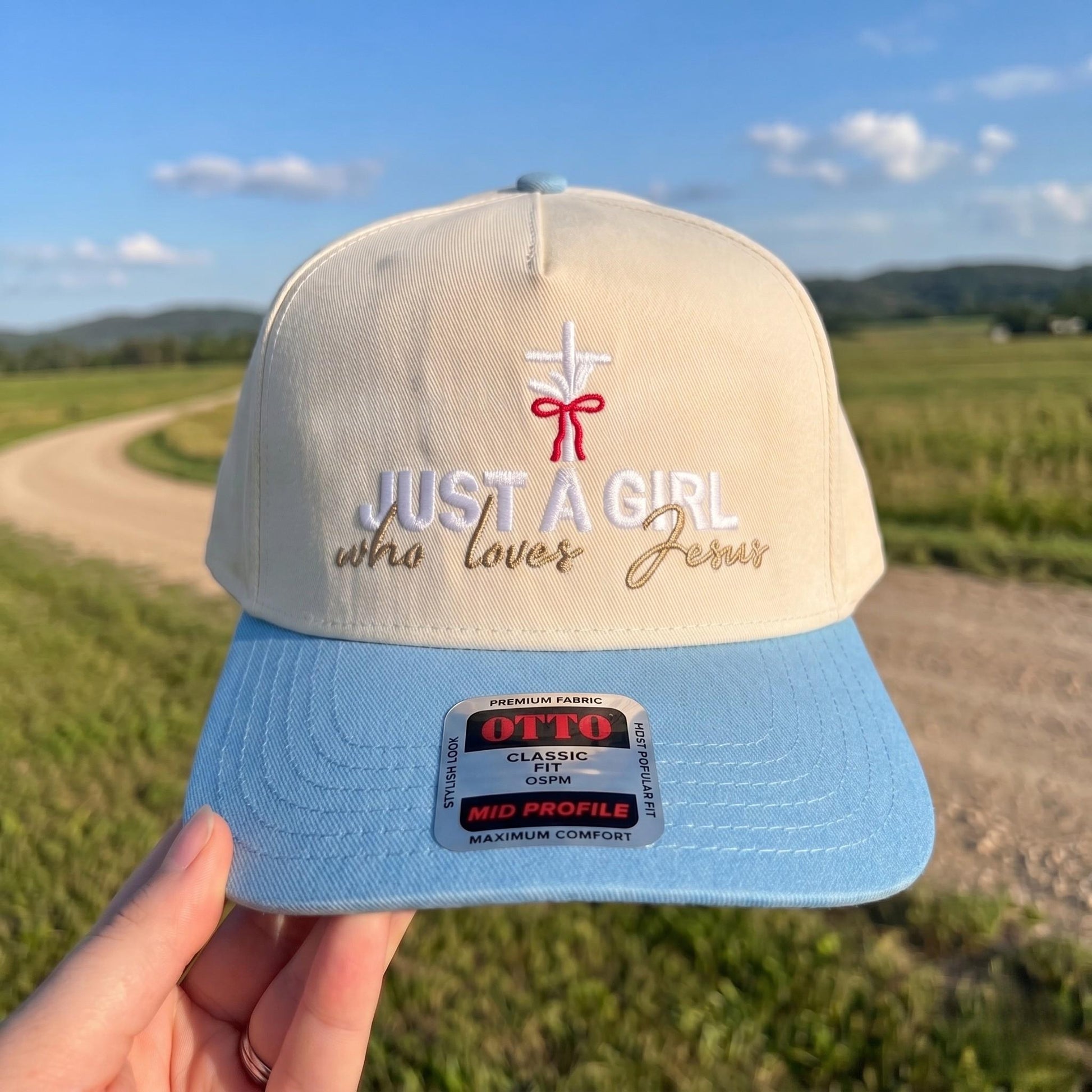 Trendy Baseball Cap with Inspirational Embroidery - 'Just a Girl Who Loves Jesus' - Image 3