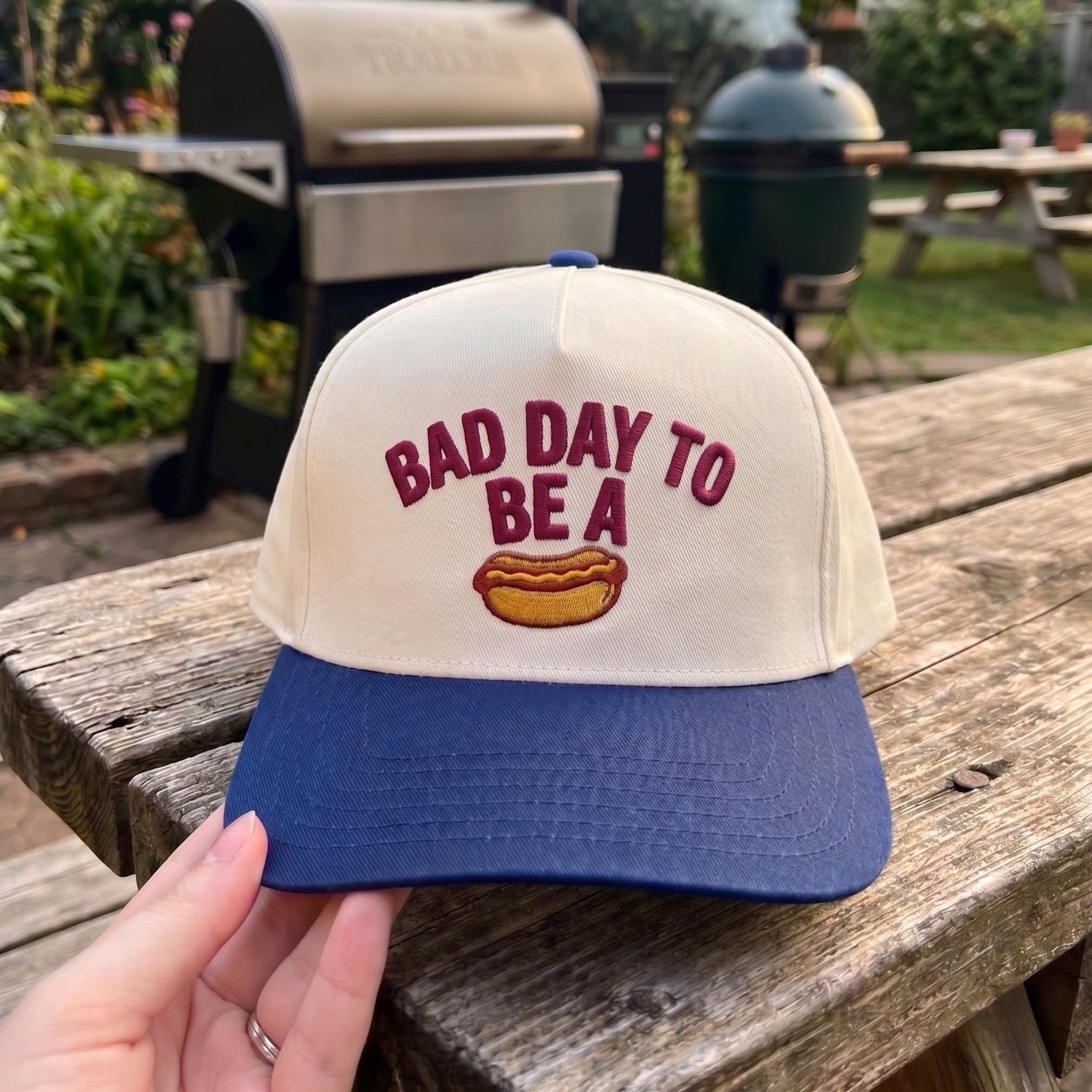 Trendy 'Bad Day to Be a Hotdog' Cap - Embroidered Snapback Hat - Image 3