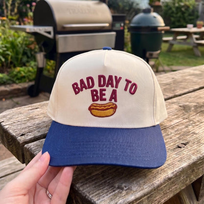 Trendy 'Bad Day to Be a Hotdog' Cap - Embroidered Snapback Hat - Image 3