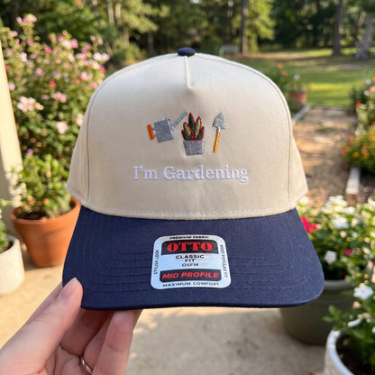 Gardening Embroidered Hat with Tools Design - Unisex Adjustable Cap - Image 3