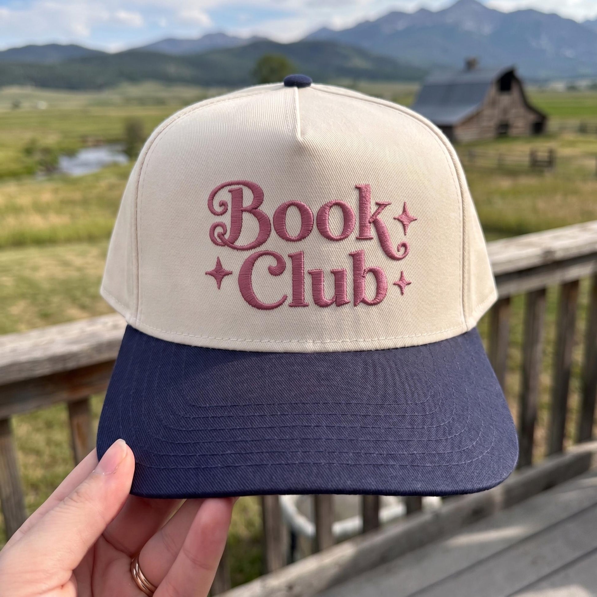 Stylish 'Book Club' Embroidered Cap with Green Accents - Unisex Trucker Hat - Image 3